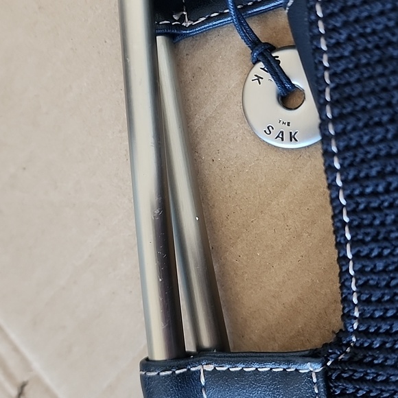 The Sak black clutch purse with metal handle bars - Picture 7 of 12